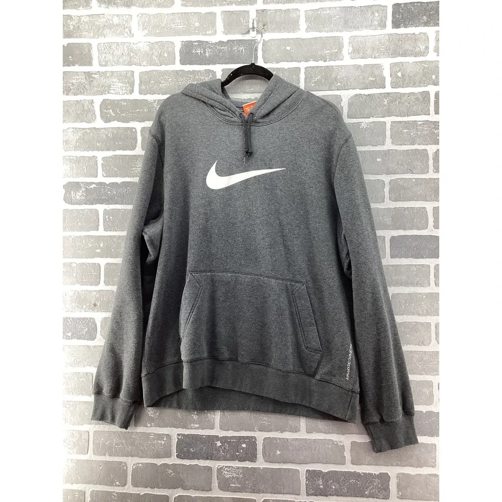 Nike The Athletic Dept Mens XL Gray Pullover Hoodie Swoosh Logo RN56323